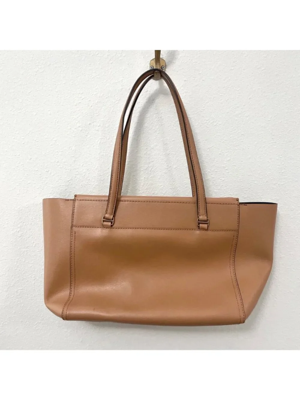 Tory Burch Parker Leather Tote Light Brown Quiet Luxury Minimalist
